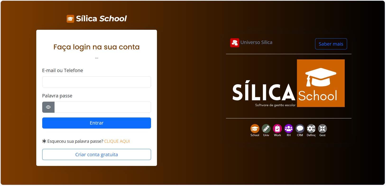 Sílica School - Software de Gestão Escolar. PLANO PRATA ANUAL